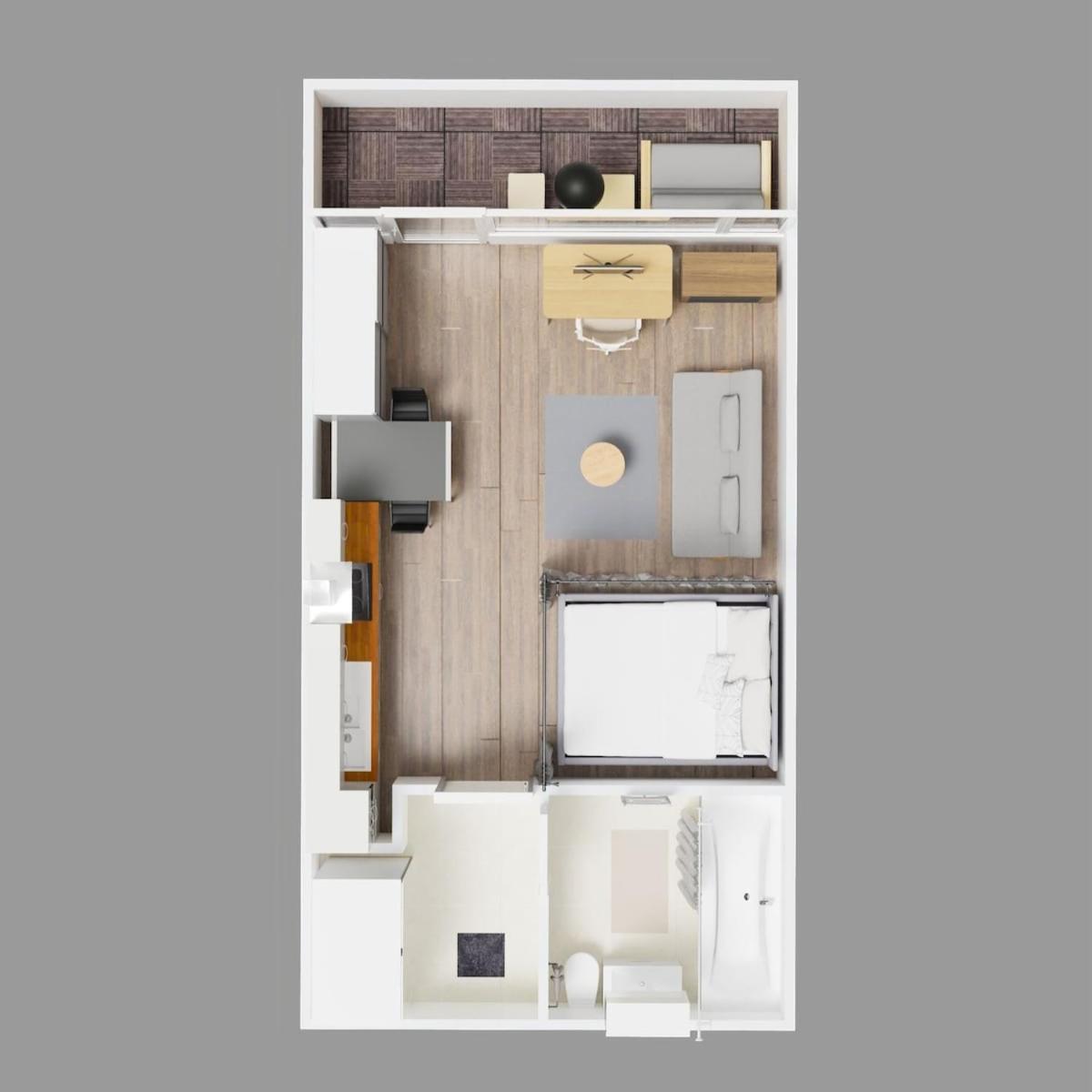 Large Cozy With Balcony And Kitchen At Pasing Apartment *