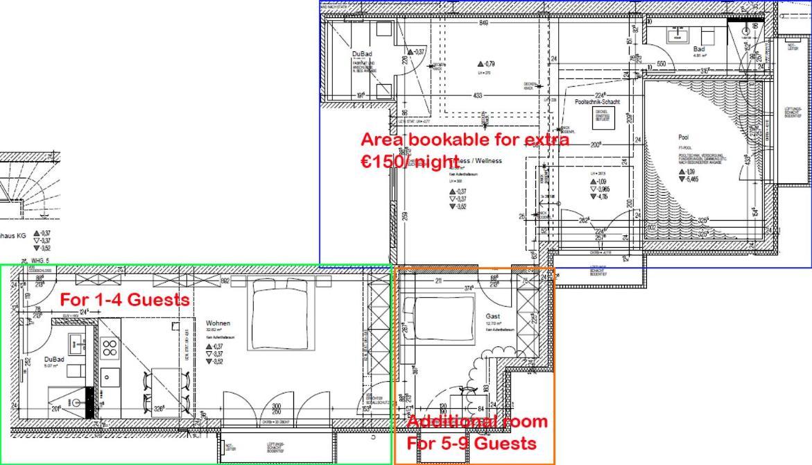 Apartment Ug Neubau - Pool, Gym, Sauna, Zweites Bad Extra Buchbar