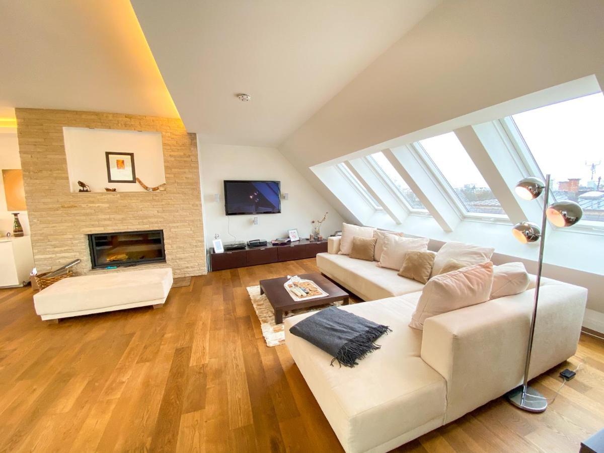 Apartment Exklusives Panorama Penthouse Im Herzen Von Munchen, Dachterasse, Kamin